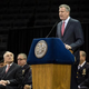 New York Mayor Bill de Blasio speaks at the New York City Police Department graduation ceremony at Madison Square Garden in New York City on Dec. 29, 2014.
Andrew Burton/Getty Images